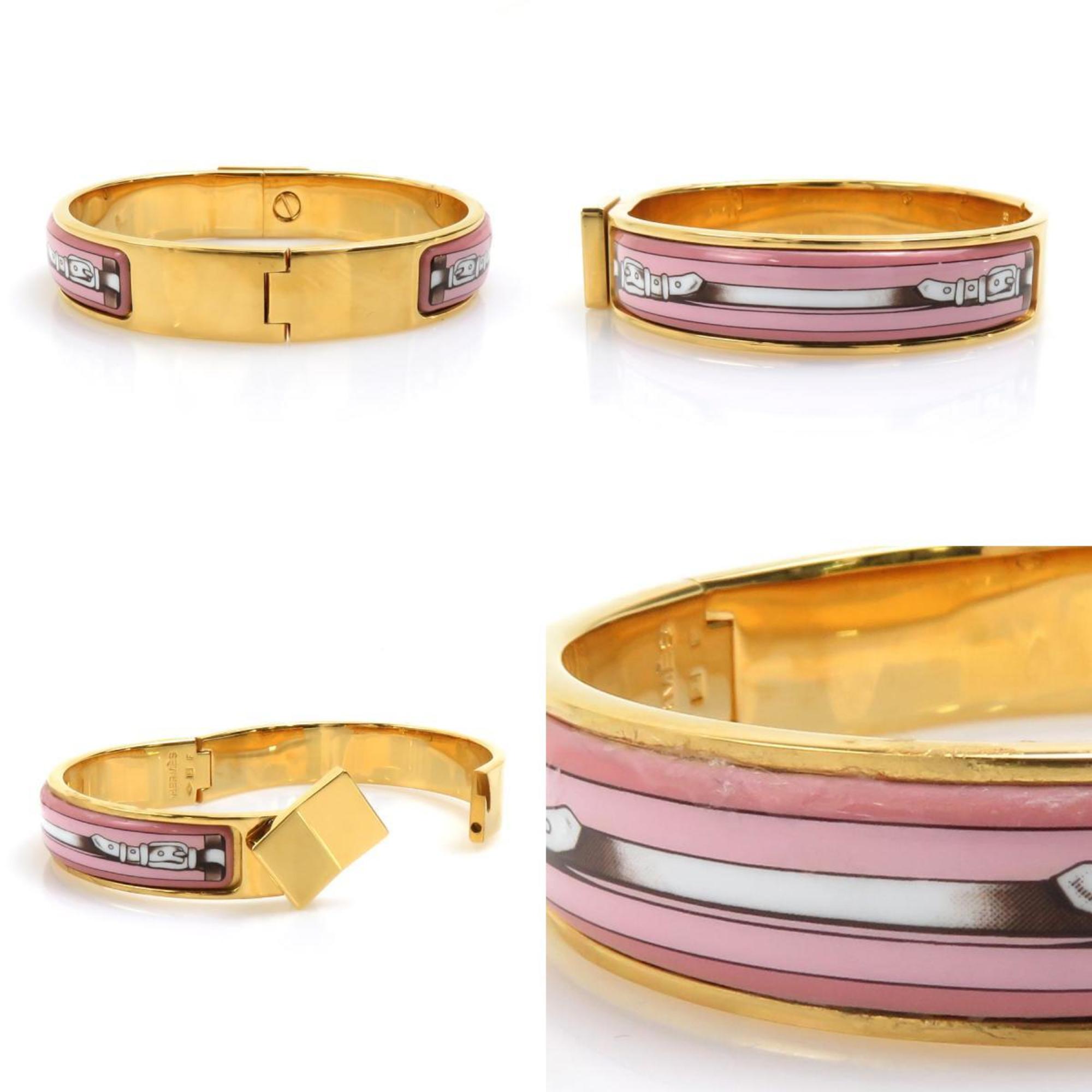 Hermes HERMES bangle bracelet click clack metal enamel pink gold ladies e58681a