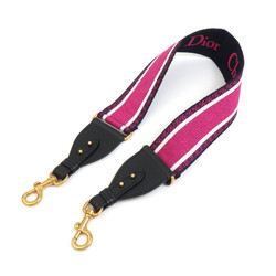 Christian Dior Shoulder Strap Canvas Leather Pink Women's r10039f