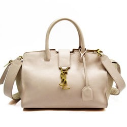 Saint Laurent SAINT LAURENT handbag shoulder bag Downtown Cabas leather light pink beige gold women's w0392a