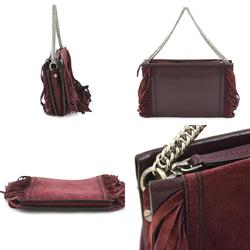 Givenchy handbag shoulder bag leather suede wine red ladies h30291g