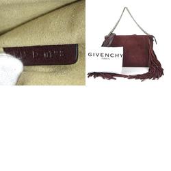 Givenchy handbag shoulder bag leather suede wine red ladies h30291g
