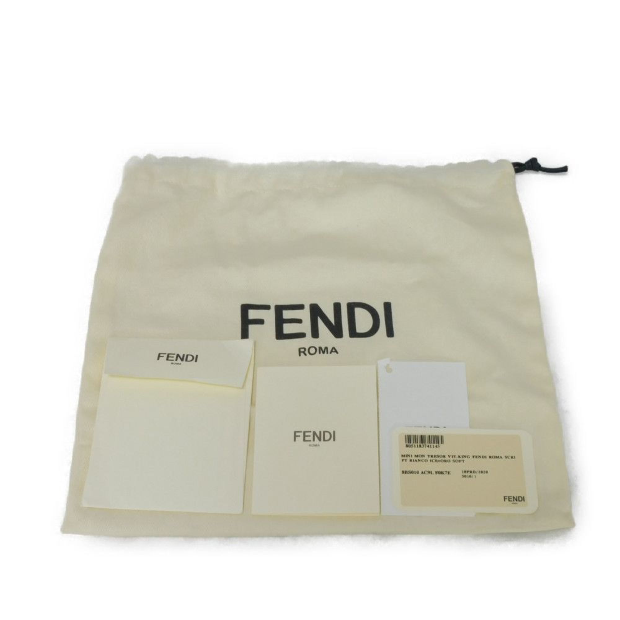 FENDI Handbag Mon Tresor Ivory Shoulder Bag Bianco Ice 8BS010 AC9L F0K7E Women's