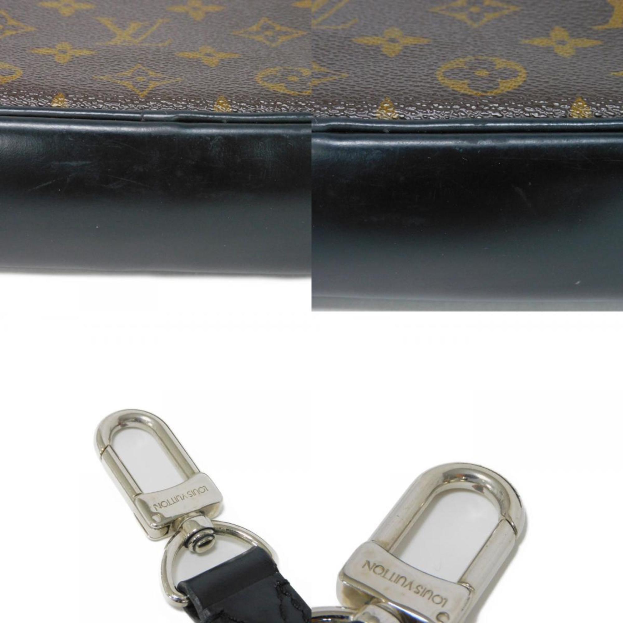 Louis Vuitton LOUIS VUITTON Clutch Bag Pochette Kasai LV Brown Strap Second Monogram Macassar Noir M42838 Men's