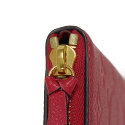 Louis Vuitton LOUIS VUITTON Long Wallet Portefeuille Clemence LV Flower Round Monogram Empreinte Scarlet M63698 Women's