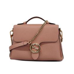 Gucci Handbag Interlocking G 510302 Leather Pink Champagne Women's