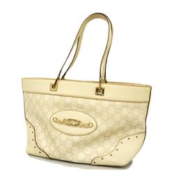 Gucci Tote Bag Guccissima 145993 Leather White Women's