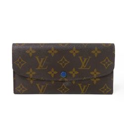 Louis Vuitton LOUIS VUITTON Long Wallet Portefeuille Emily LV Flower Bi-fold Flap Monogram Blue M60138 Men's Women's