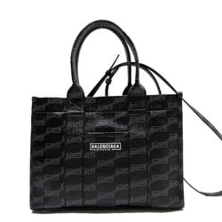BALENCIAGA Handbag Shoulder Bag Hardware Small Tote Black Grey Women's w0393j