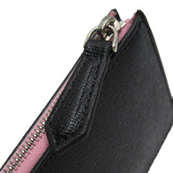 FENDI Key Case Pouch Leather Black Pink Multicolor Women's w0306g