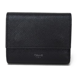 CELINE Small Trifold Wallet Foil Stamped W Compact Black 10B573BEL.38SI Men's Women's Billfold