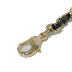 CHANEL Necklace Crystal Coco Mark Choker Chain Rhinestone Champagne Gold B21V CC Black Women's