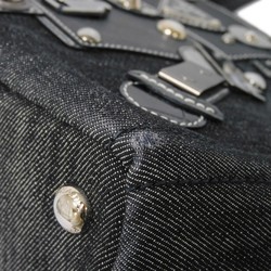 PRADA Tote Bag Canapa Robot Denim Black Triangle Fabric Nero 1BG439 2ELY F0002 Men's Women's Bags