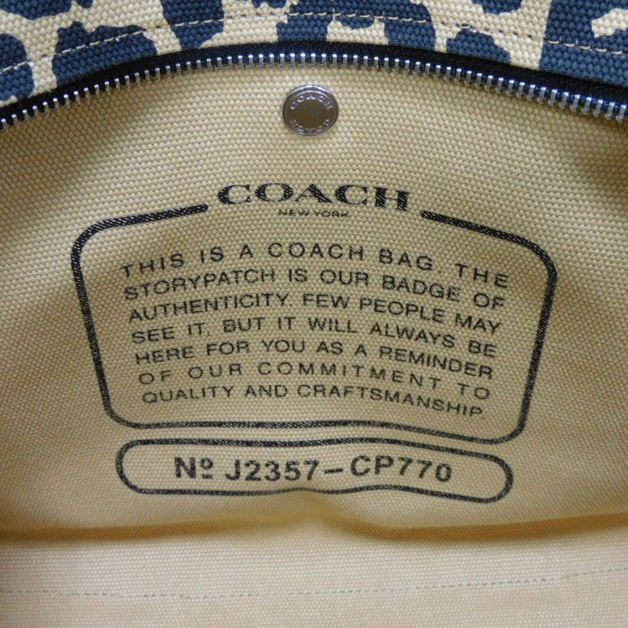 Coach COACH Tote Bag Cargo NY Stitch Animal Shoulder Canvas Leopard CP770 Women's