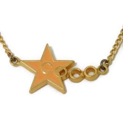 CHANEL Necklace Star Coco Choker Enamel Pastel 01P GP Gold COCO Light Orange Women's