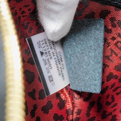 Longchamp Handbag Le Pliage Heritage Horse Cowhide Black Leopard Shoulder Bag Noir Women's