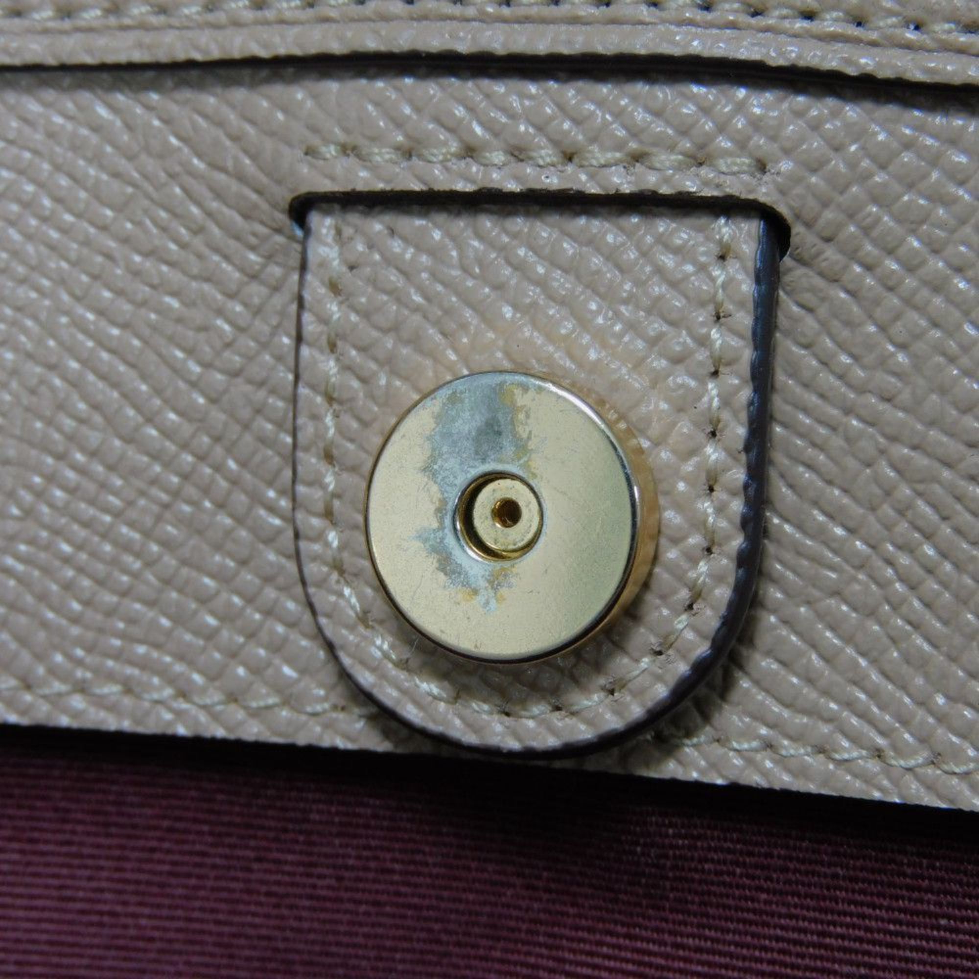 COACH Handbag Lily Carriall Cross Gray Shoulder Bag Metal Beige 91493 Women's