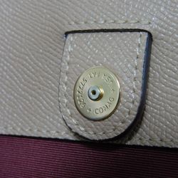 COACH Handbag Lily Carriall Cross Gray Shoulder Bag Metal Beige 91493 Women's