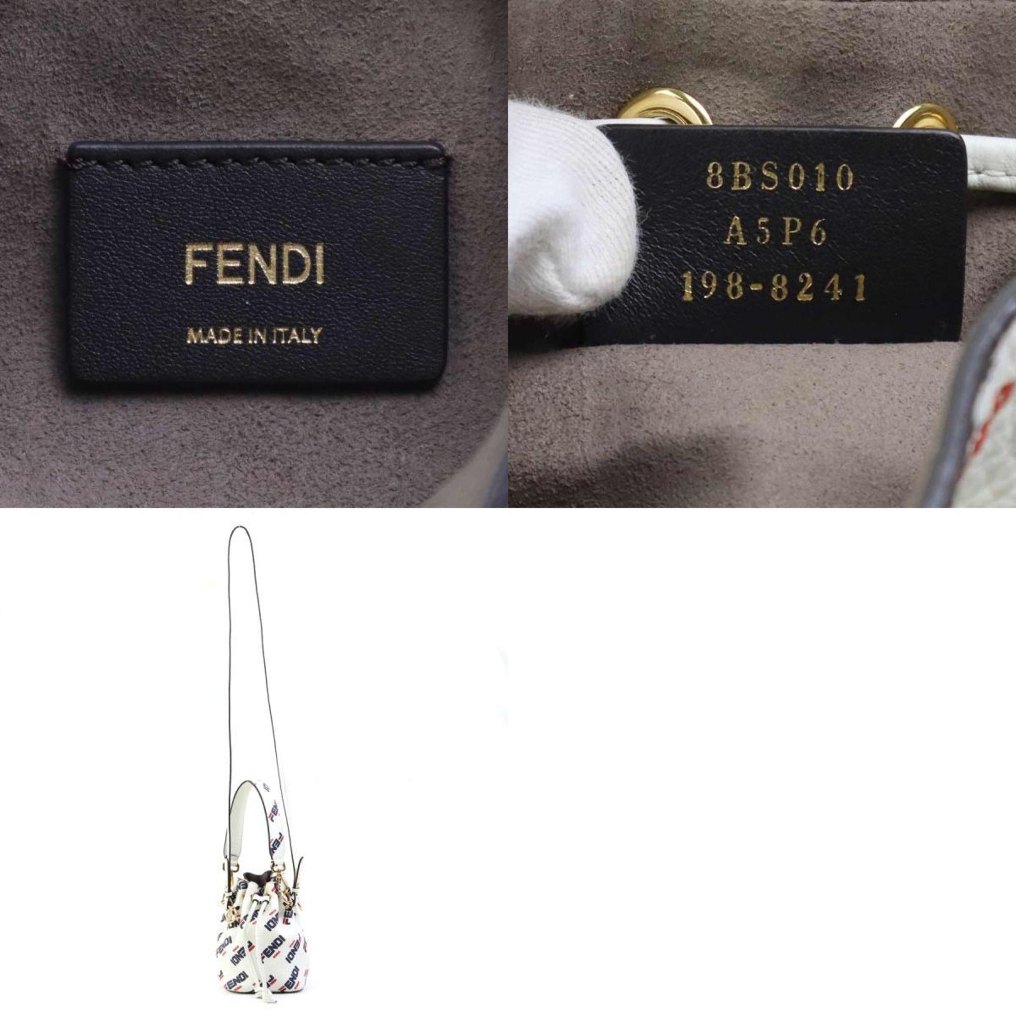 FENDI handbag shoulder bag Montresor leather metal white gold ladies e58700g