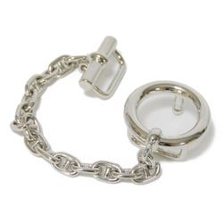 Hermes HERMES Belt Carrousel Buckle Engraved Anchor Chain Chaine d'Ancre Metal Silver Women's