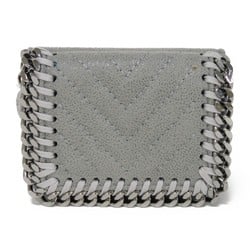 Stella McCartney Tri-fold Wallet Falabella Cut Chain Chevron Polyester Grey 521371 W8859 1220 Women's