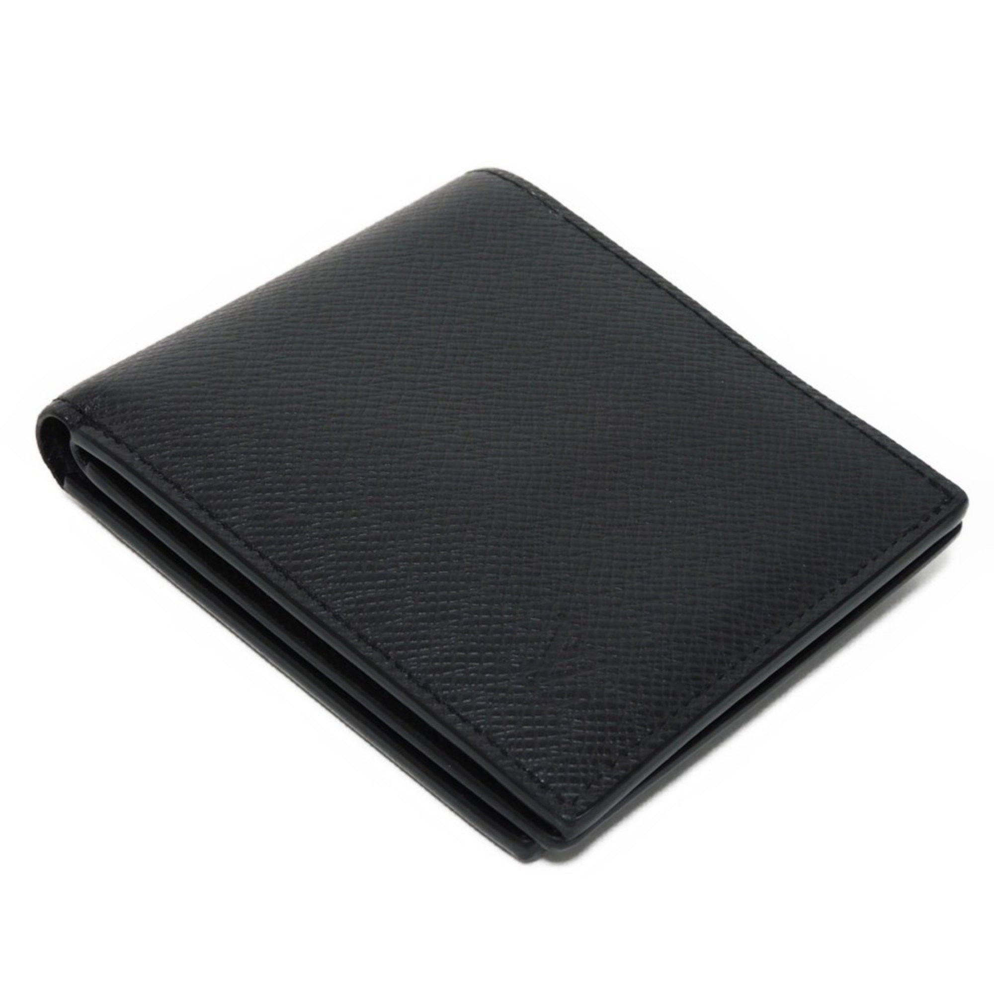 Louis Vuitton LOUIS VUITTON Bi-fold Wallet Portefeuille Amerigo NM LV RFID IC Chip Compact Taiga Noir M62045 Men's