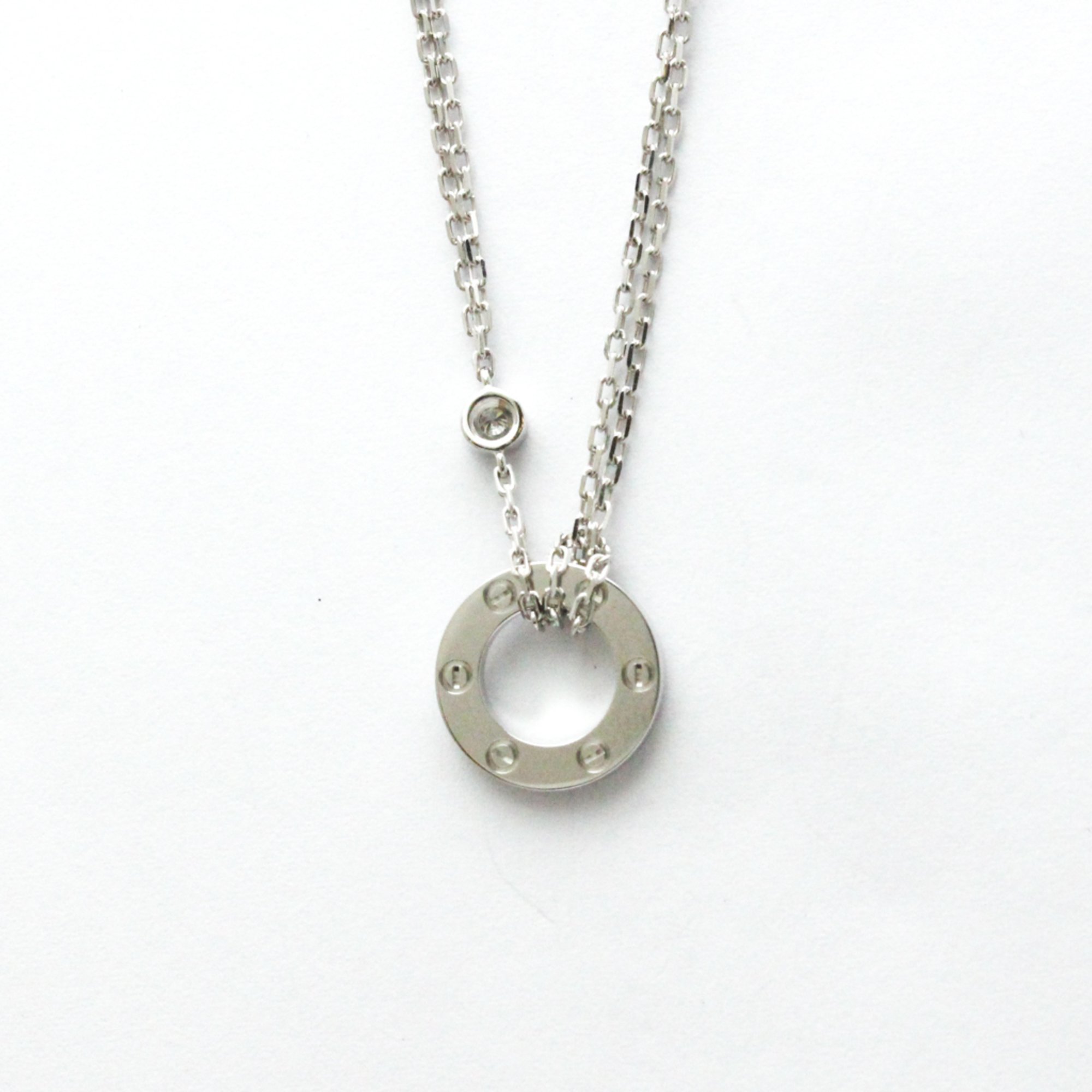 Cartier Love Circle Necklace B7219400 White Gold (18K) Diamond Men,Women Fashion Pendant