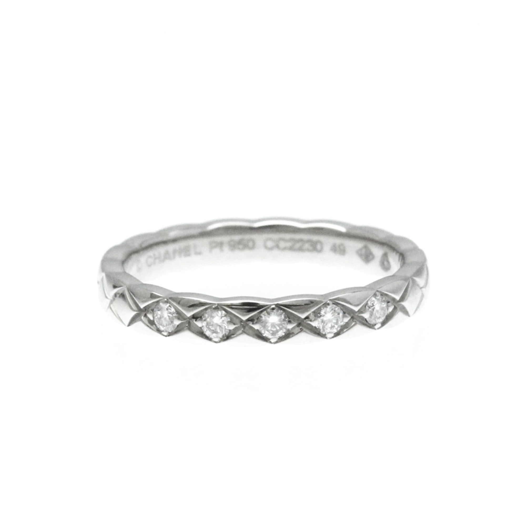 Chanel Coco Crush Ring Mini Model Platinum Fashion Diamond Band Ring Silver