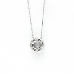 Tiffany Dots Circle Diamond Platinum Diamond Men,Women Fashion Pendant Necklace (Silver)