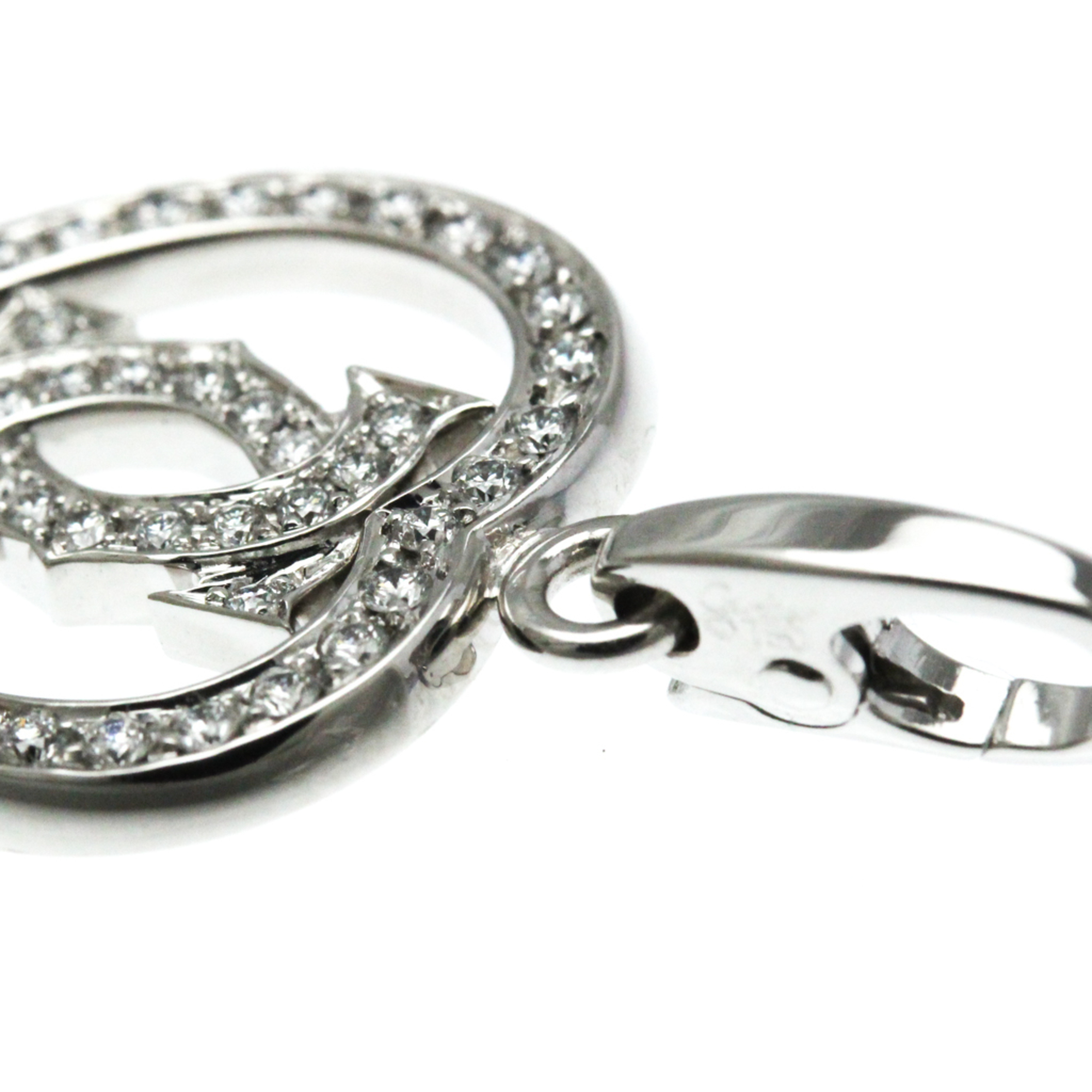 Cartier C De Cartier 2C Heart Charm White Gold (18K) Diamond Women's Fashion Pendant Necklace (Silver)