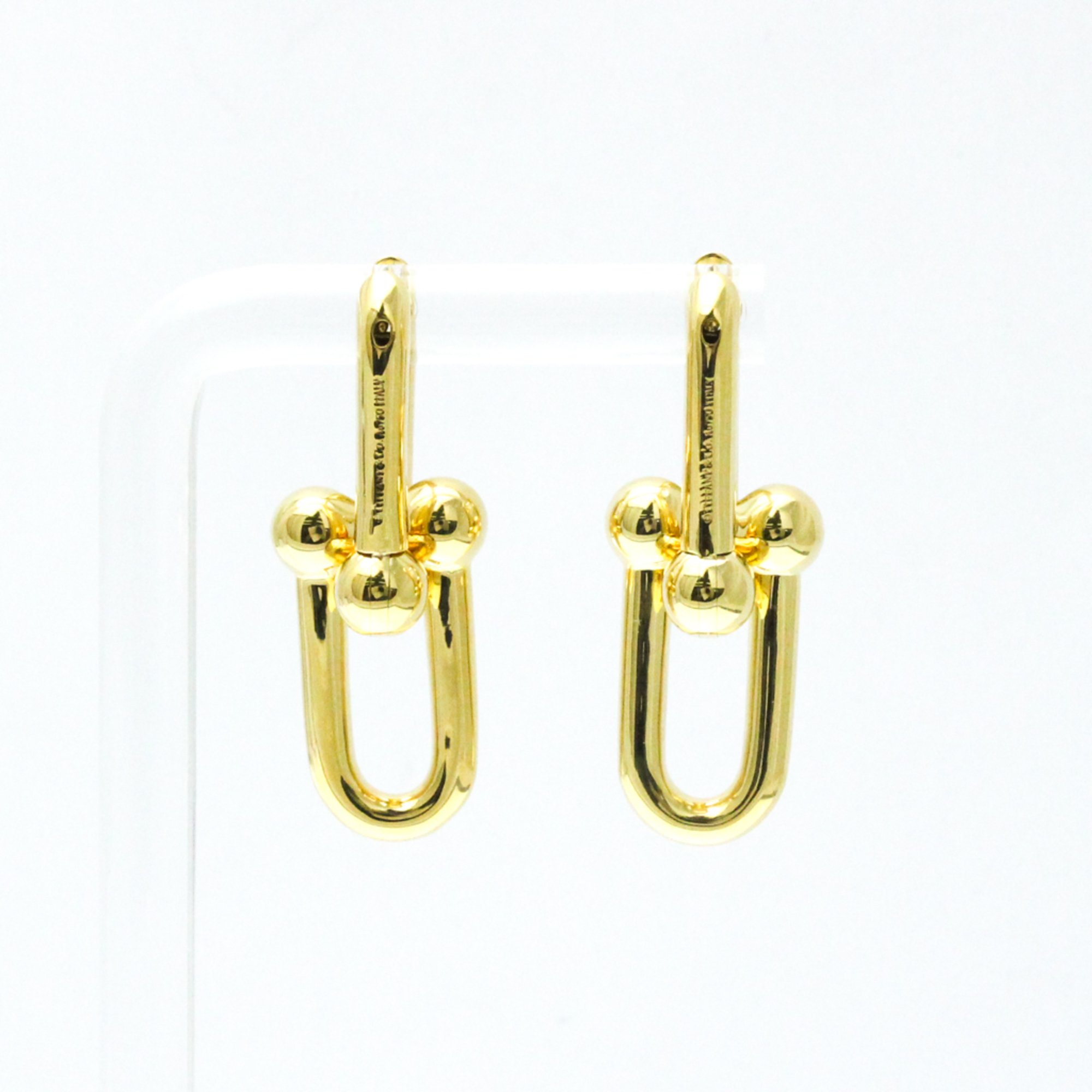 Tiffany Hardware Link Earrings Large Size No Stone Yellow Gold (18K) Drop Earrings Gold