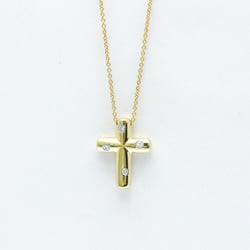 Tiffany Dots Cross Diamond Yellow Gold (18K) Diamond Women's Pendant Necklace (Gold)