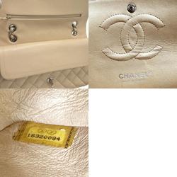 CHANEL Shoulder Bag Matelasse Caviar Skin Leather Beige Women's z1191