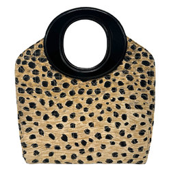 Christian Dior handbag leopard canvas leather beige black women's z1175
