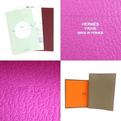 Hermes HERMES Notebook Cover Chevre Mysore Etoupe x Rose Shocking Men's Women's r10031m