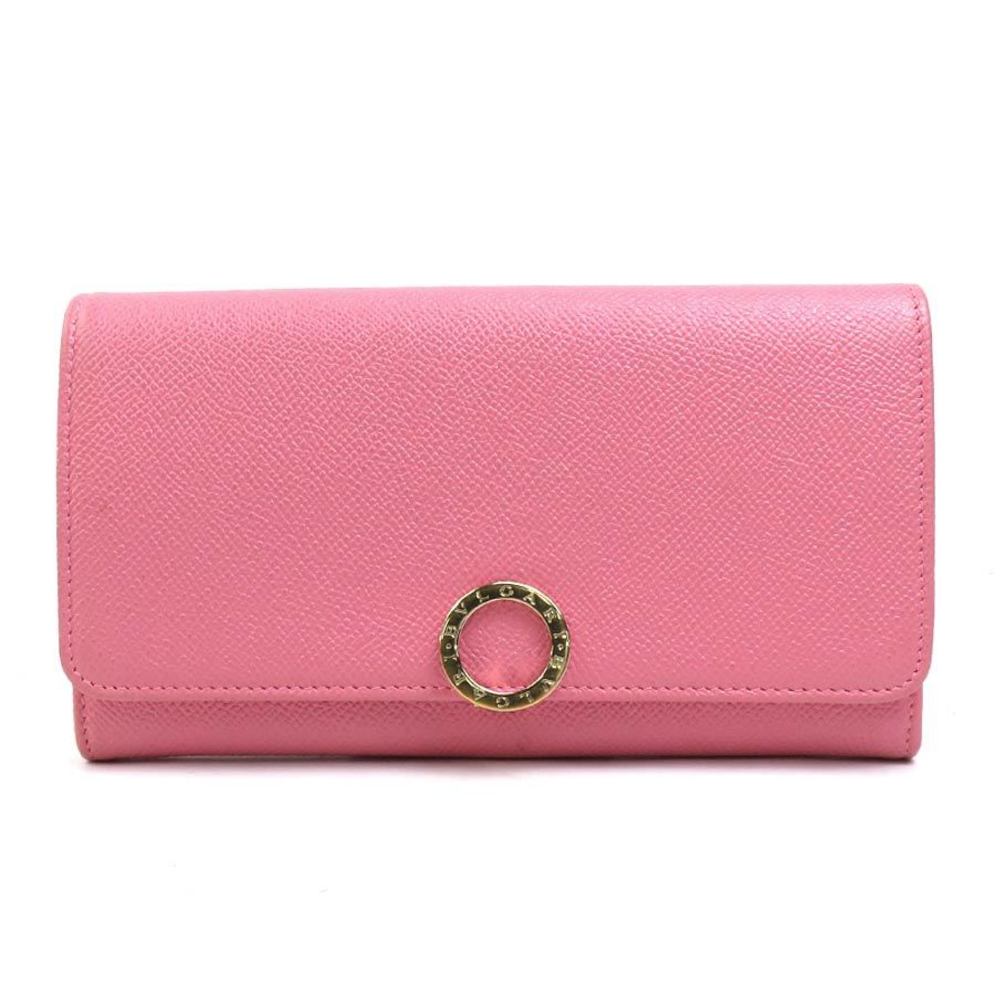 BVLGARI long wallet leather pink ladies r10043f