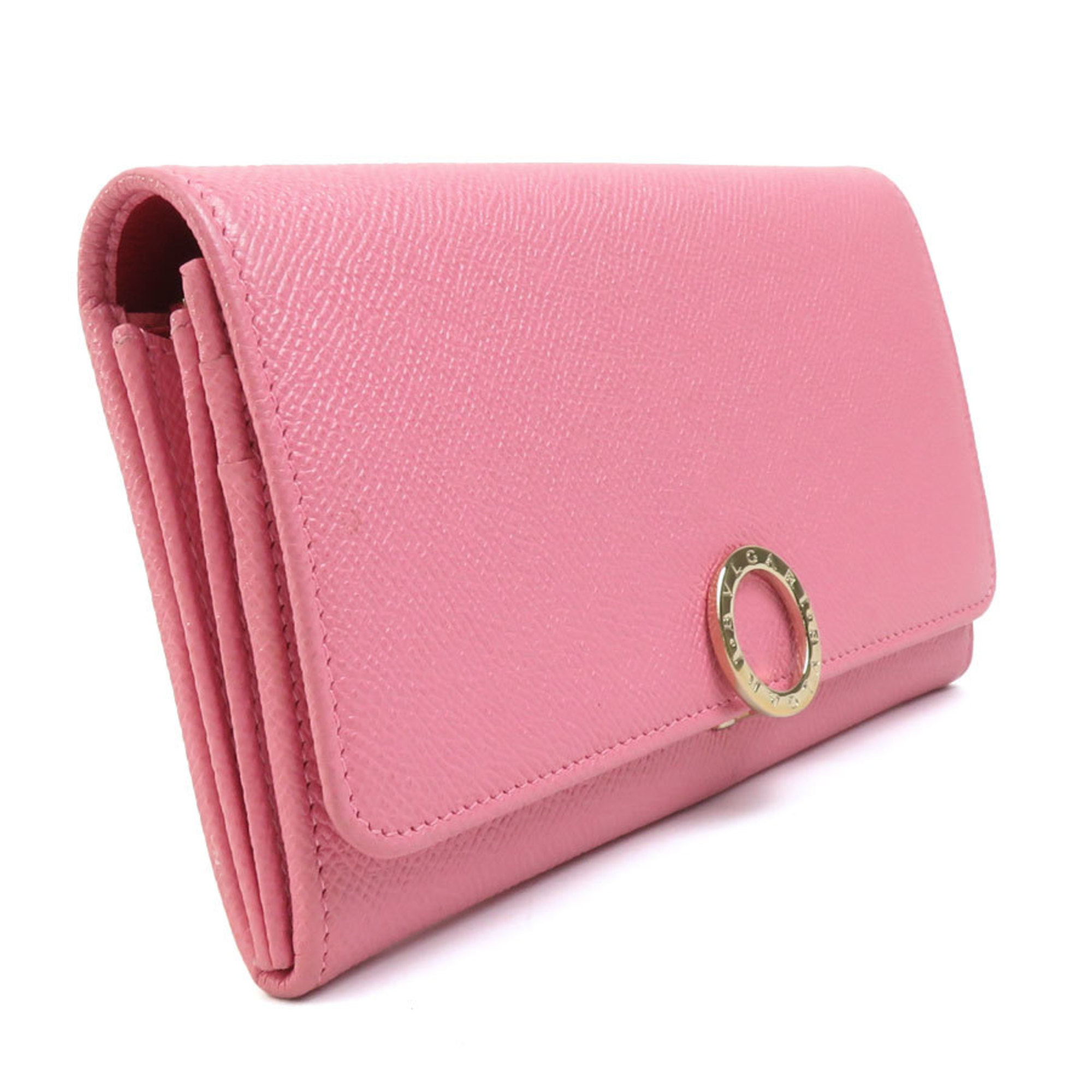 BVLGARI long wallet leather pink ladies r10043f