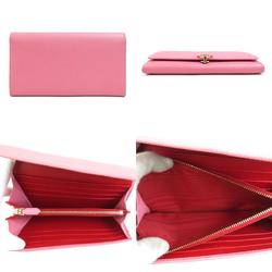 BVLGARI long wallet leather pink ladies r10043f