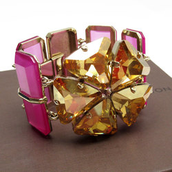 LOUIS VUITTON bracelet metal color stone gold purple ladies w0399a