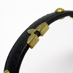 Louis Vuitton LOUIS VUITTON Bracelet LV Crown Reversible Leather Coated Canvas Metal Black Brown Gold Women's w0380f
