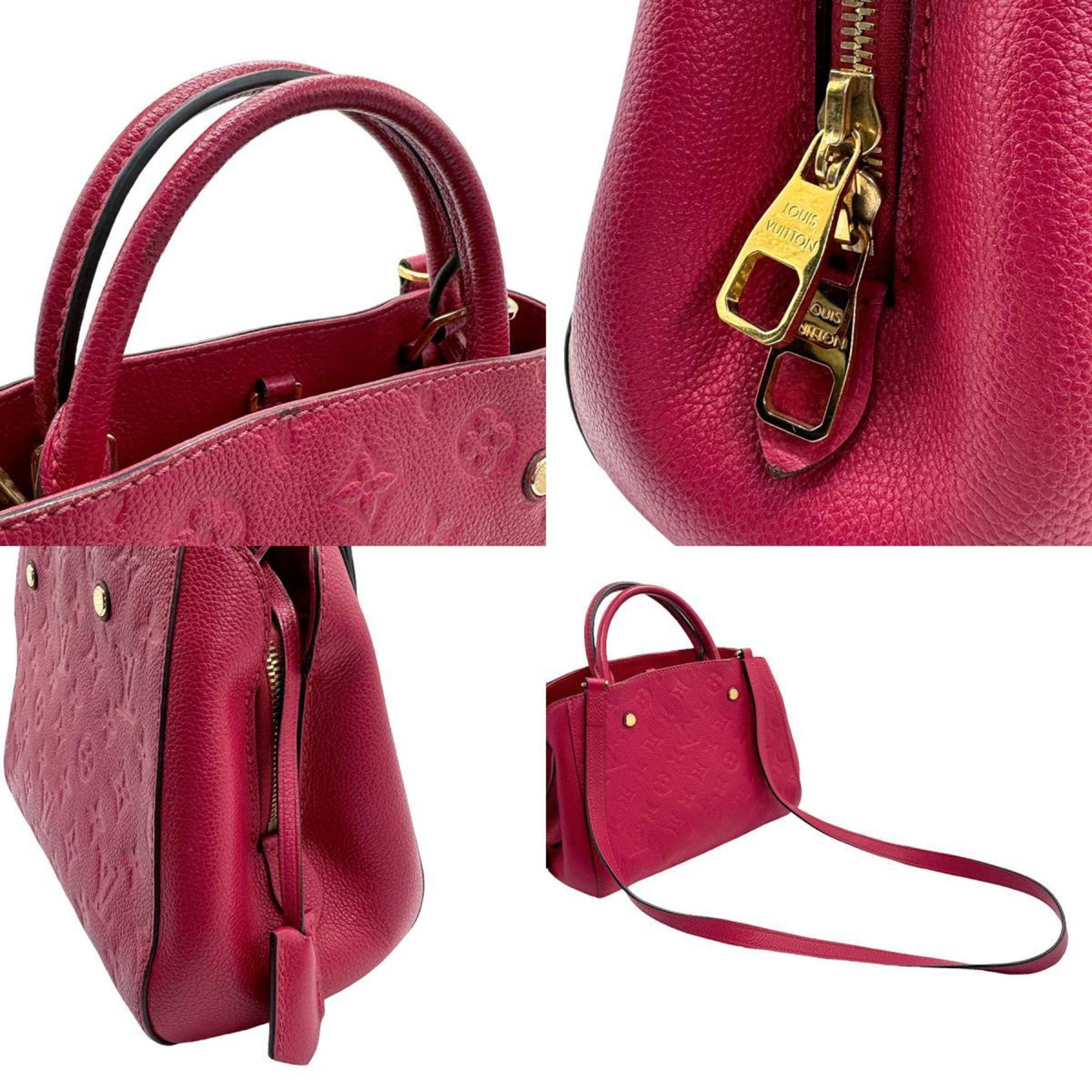 Louis Vuitton LOUIS VUITTON Handbag Shoulder Bag Monogram Empreinte Montaigne BB Red Women's M43730 z1091