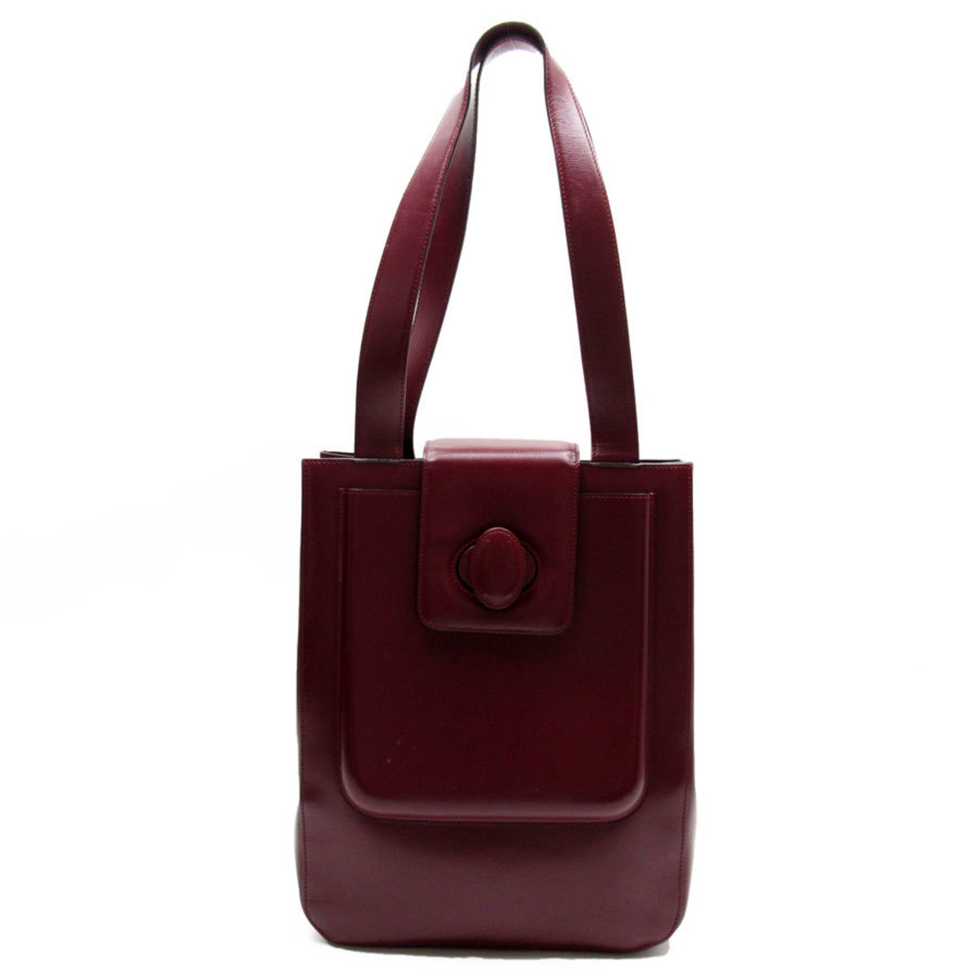 CARTIER Shoulder Bag Leather Burgundy Women's w0295a