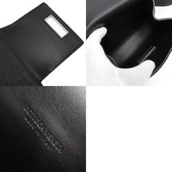 Bottega Veneta Waist Bag Belt Leather Metal Black Silver Men's w0395a