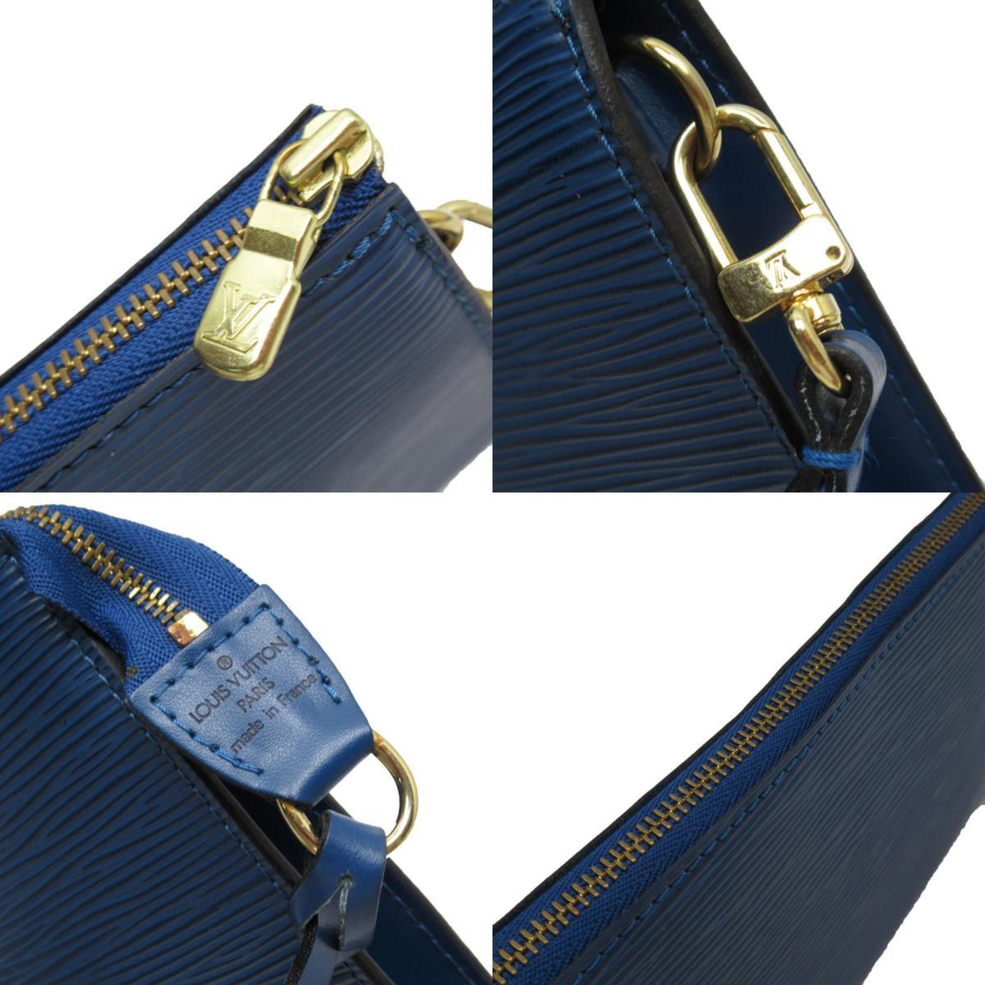 Louis Vuitton LOUIS VUITTON Handbag Epi Pochette Accessoires Leather Blue Gold Women's w0298f