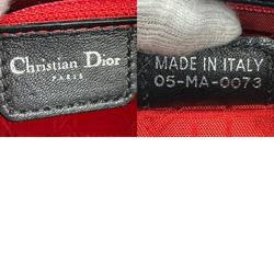 Christian Dior handbag leather black silver women's z1152