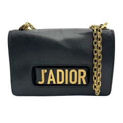 Christian Dior Shoulder Bag JA DIOR Leather Black Women's z1188