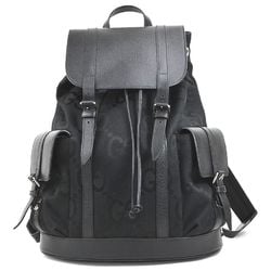 Gucci Jumbo GG Backpack, Canvas, Leather, Black, Men's, 678829, 99911g