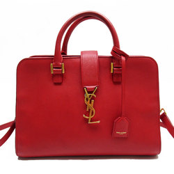 Saint Laurent SAINT LAURENT handbag shoulder bag Baby Cabas leather red gold women's w0305a