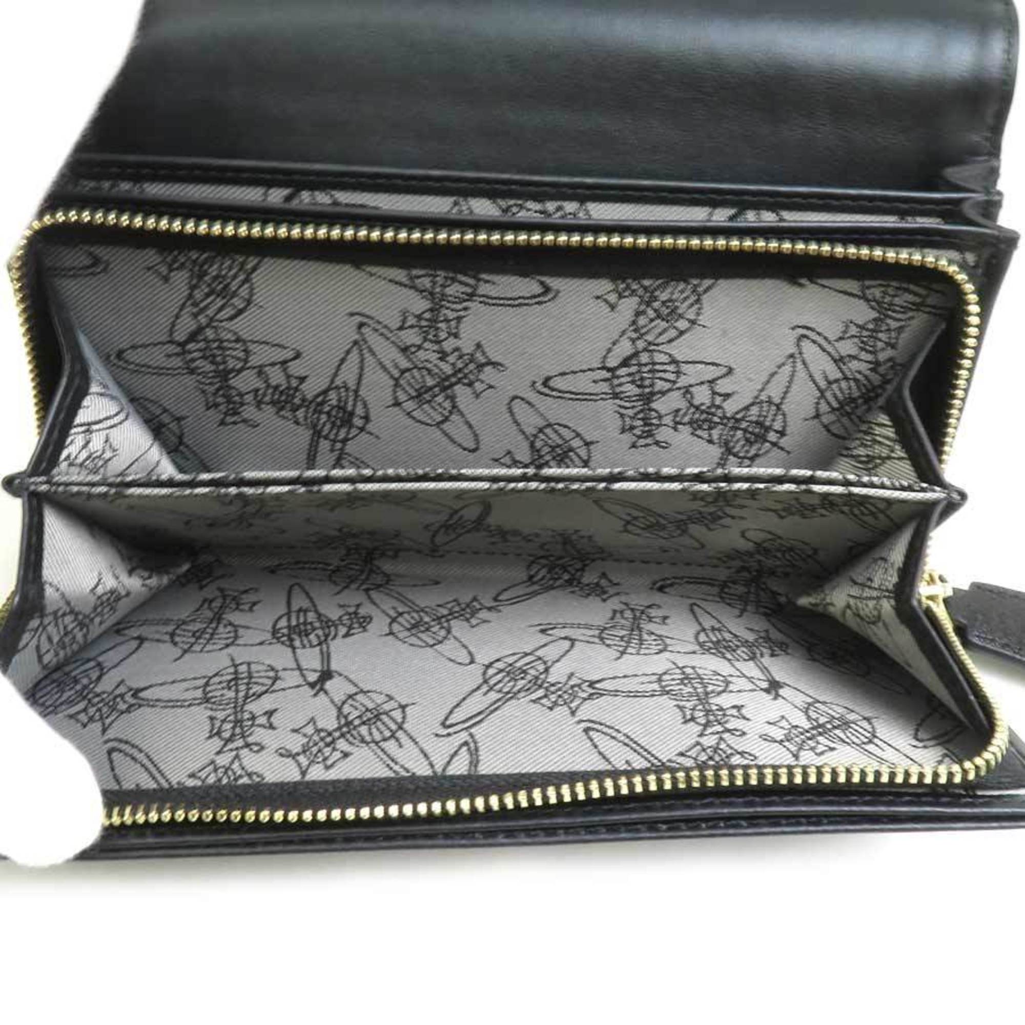 Vivienne Westwood bi-fold long wallet leather black ladies h30293g