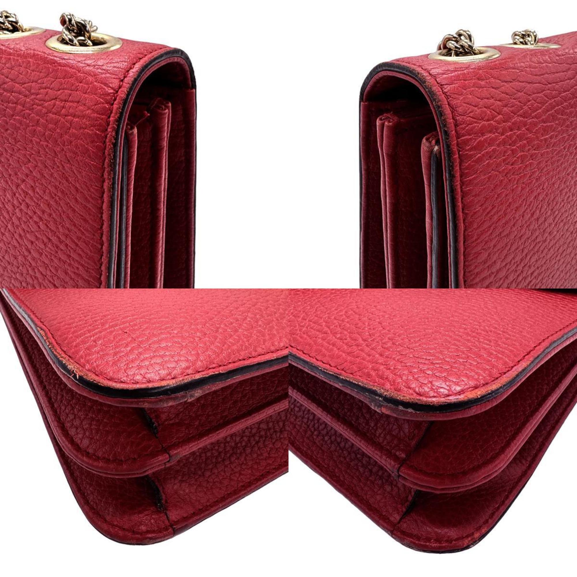 GUCCI Shoulder Bag Interlocking G Leather Red Women's 510303 z1121