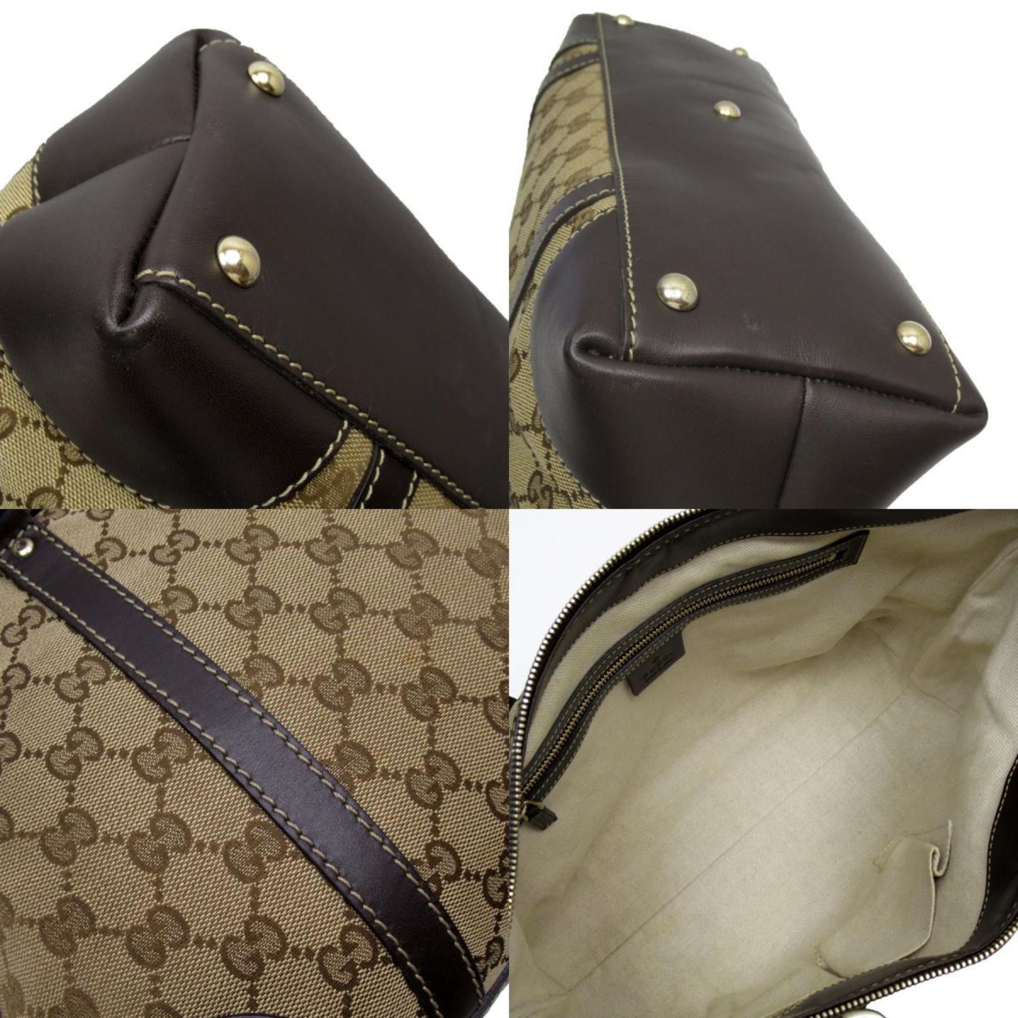 GUCCI handbag GG canvas leather beige brown gold ladies 257069 w0354g